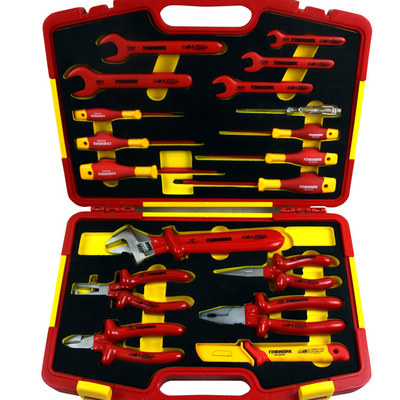 99LB004 Professional Electrician Finework Mechanic 1000V Hand 18PCS VDE Insulated Tool Set