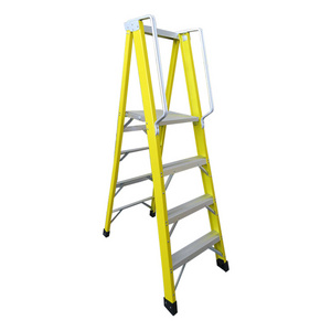 Portable Fiberglass Platform Step Ladder For Warehouse