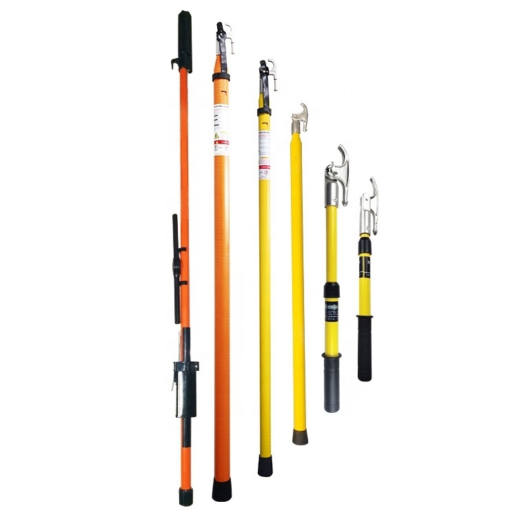 Brazilian American Type Triangle Telescopic Hot Stick Insulated Electric HV Epoxy Reinforced Fiberglass Operating Rod IR-235