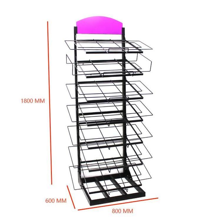 Custom Wire Display Stand Food Shelving Mall Retail Displays Metal Carpet Display Stand