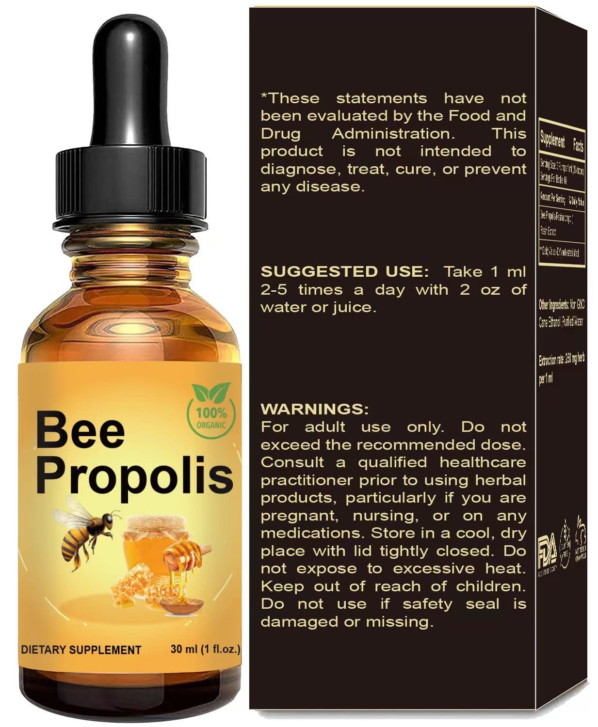 Factory Supply brazilian bee propolis bee propolis extract Bee propolis With Private Label