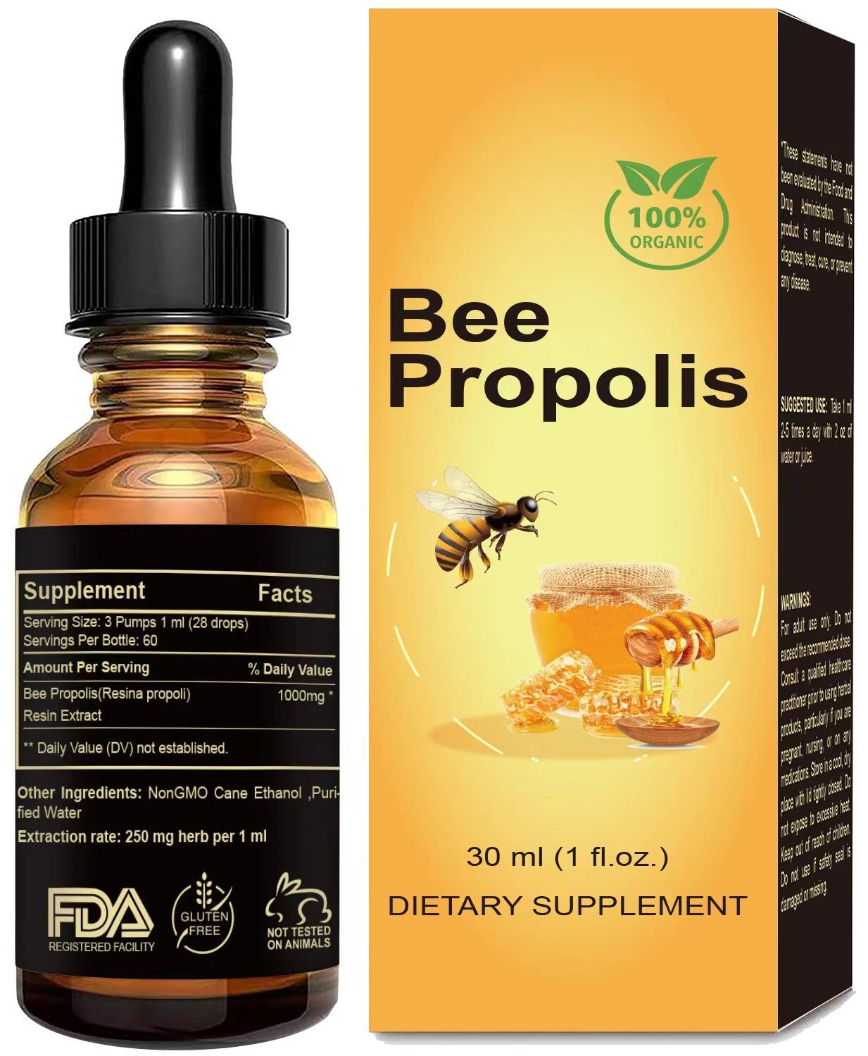 Factory Supply brazilian bee propolis bee propolis extract Bee propolis With Private Label