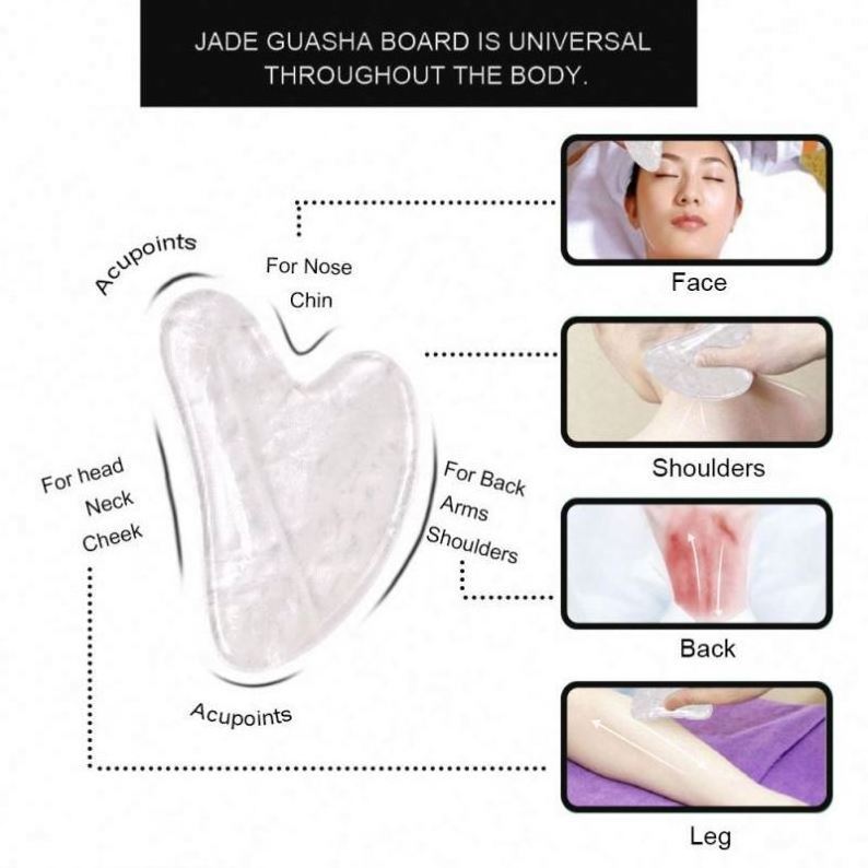 High Quality Skincare Facial Massage Transparency Crystal Ice Gua Sha Tool For Face