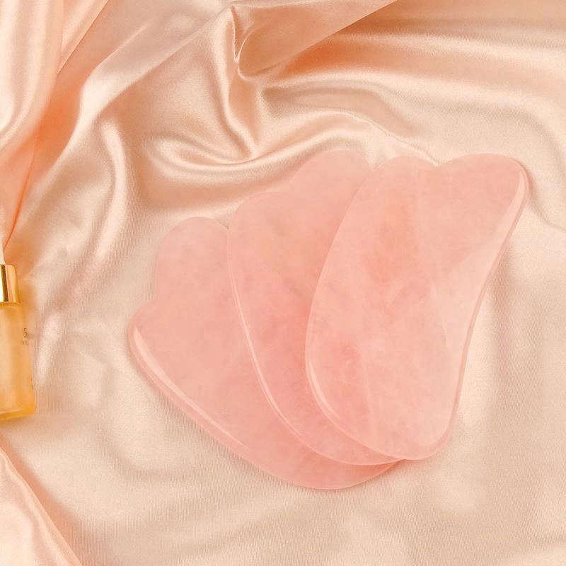 Premium Quality Beauty Tools Essential Oil Massage Natural Real Stone Rose Quartz Gua Sha