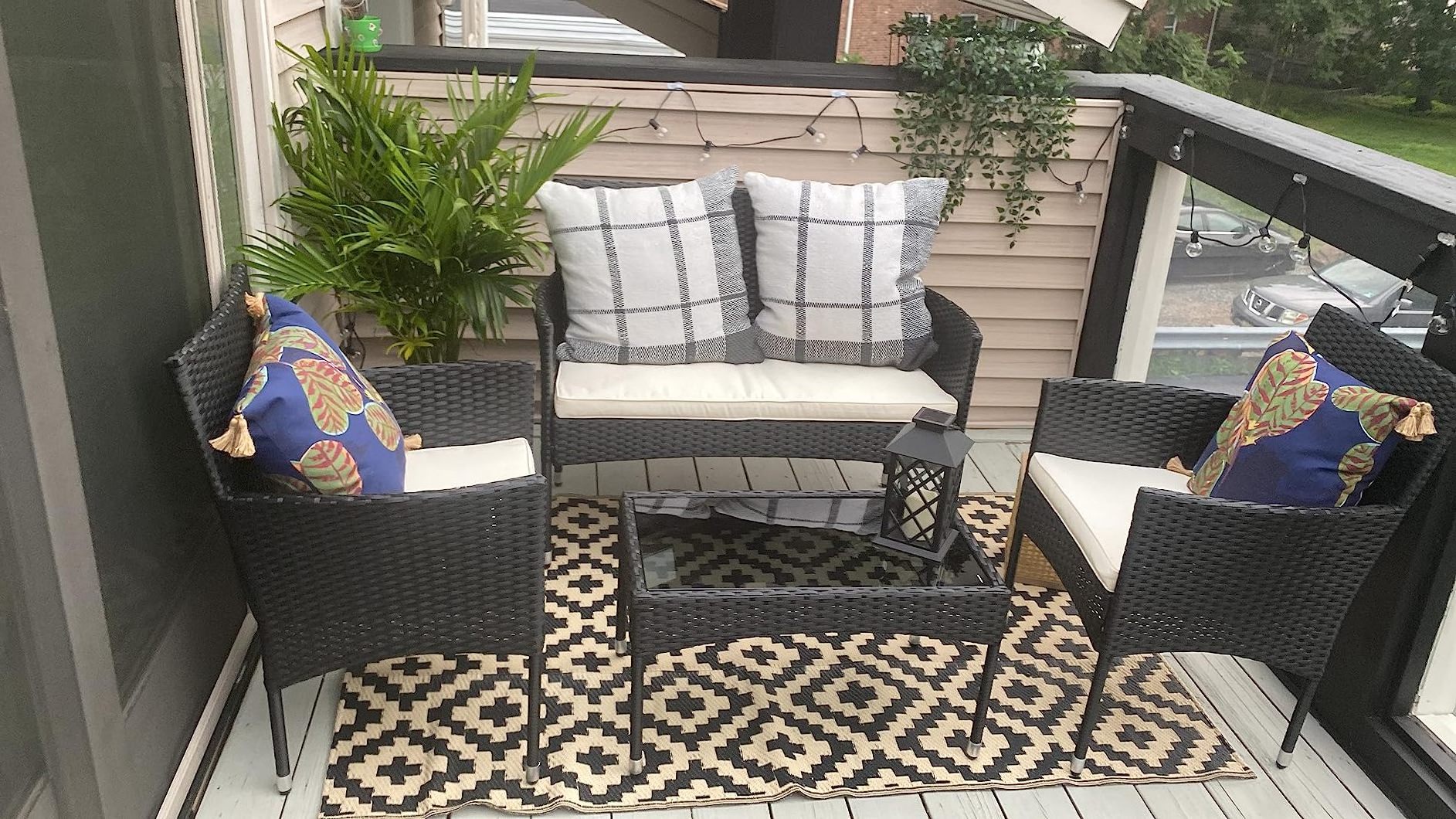 Outdoor Rattan Furniture Set - 4 Pieces for Garden Patio Sofa Sale