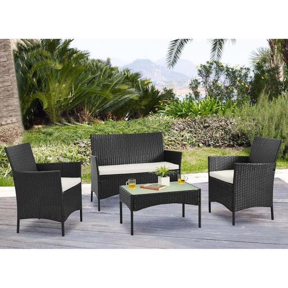 Outdoor Rattan Furniture Set - 4 Pieces for Garden Patio Sofa Sale