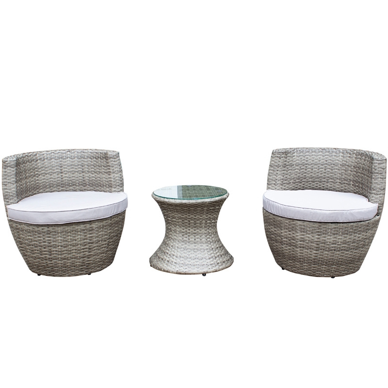 Hot Sale Contemporary outdoor garden luxurious 3pc rattan furniture set poolside outdoor furniture