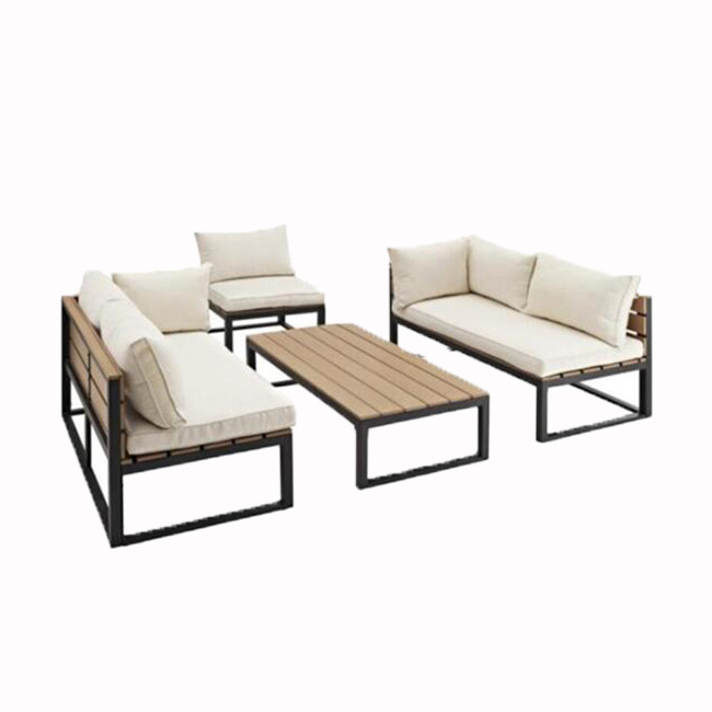 Waterproof Modern Leisure 4pc aluminum sectional outdoor cafe dining sofas set patio outdoor furniture Garden Sofa Set