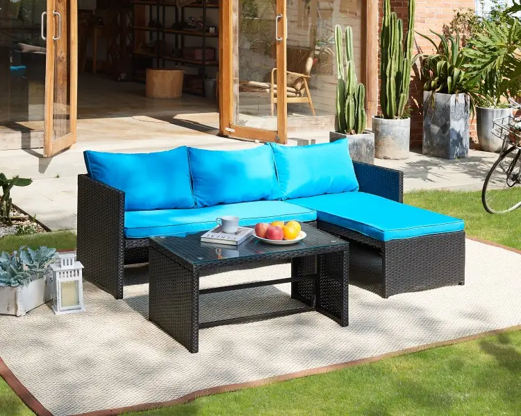 High Quality outside leisure garden classic sofa contemporary patio garden outdoor furniture garden sofa set with cushions