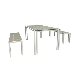 Waterproof garden Restaurant White Aluminum Outdoor Bench Patio Courtyard Aluminum Furniture Set Outdoor Furniture