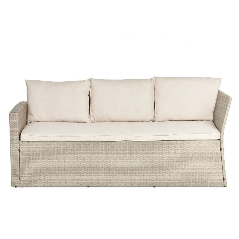 Rattan Outdoor Sofa Milk White Rattan Wicker Sectional Courtyard Garden Sofas Outdoor Garden Patio Furniture