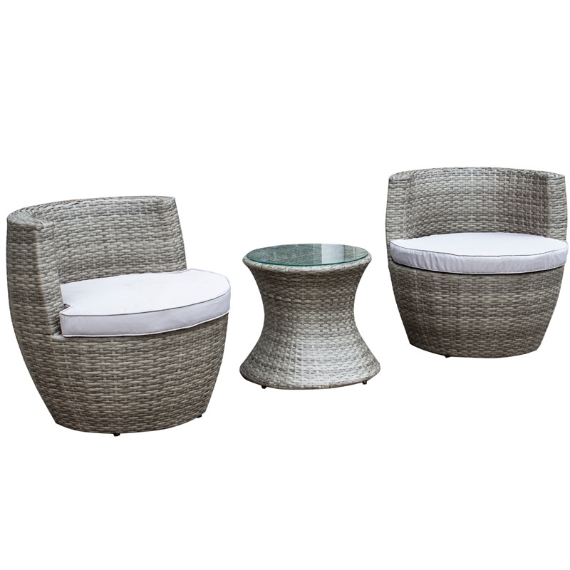 Hot Sale Contemporary outdoor garden luxurious 3pc rattan furniture set poolside outdoor furniture