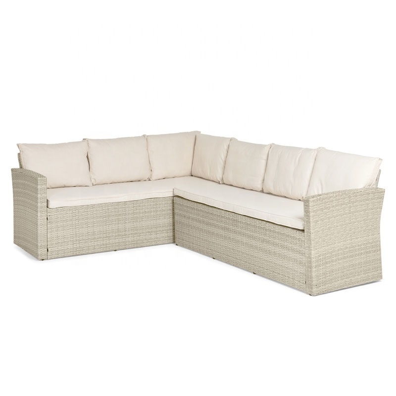 Rattan Outdoor Sofa Milk White Rattan Wicker Sectional Courtyard Garden Sofas Outdoor Garden Patio Furniture