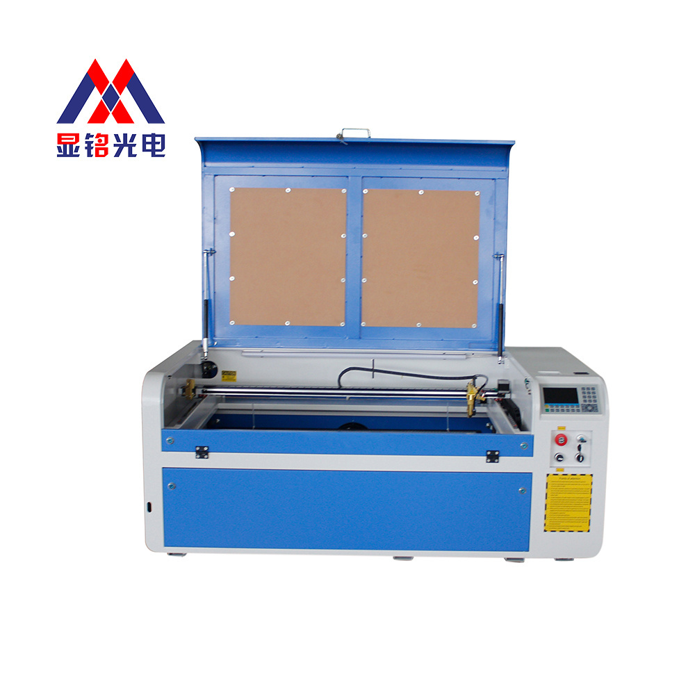 blue cnc leather 50w acrylic granite stone laser wood engraving machine with rotary table stamps plastic