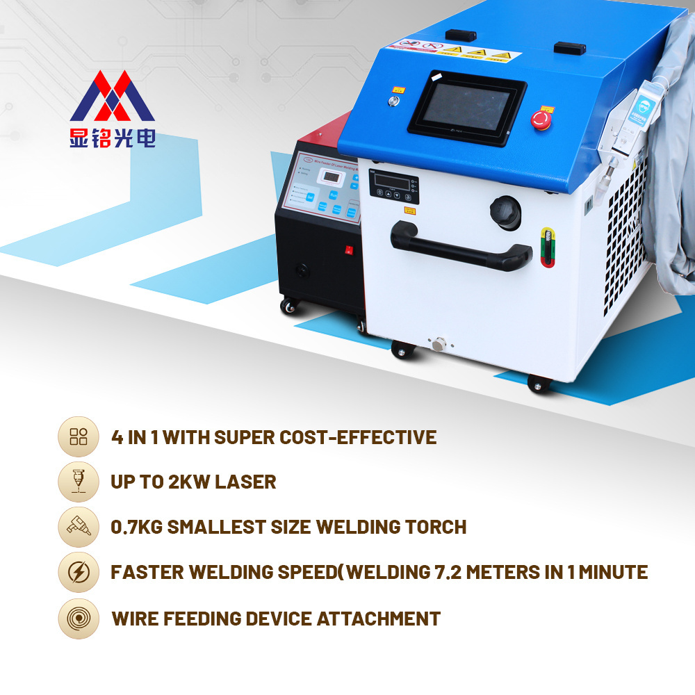 XM Portable 2000W Mini Fiber Laser Welding 4 IN 1 CNC Laser Cutter Machine For Copper Metal Handheld 1000W 1500W