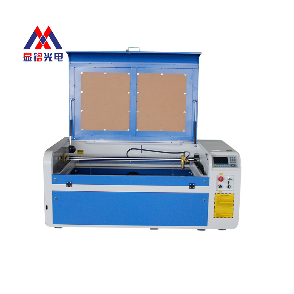 blue cnc leather 50w acrylic granite stone laser wood engraving machine with rotary table stamps plastic