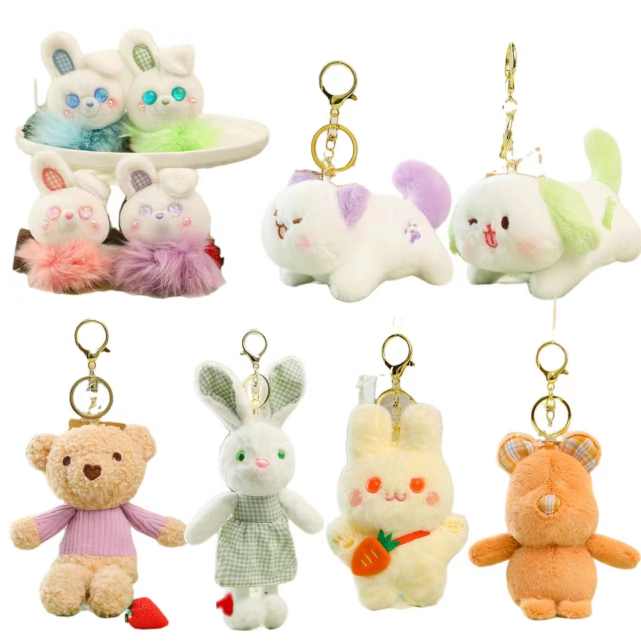 yanxianv 10-18cm Supplier high-quality Hot sale custom stuffed animal keychain plush soft toy keychain