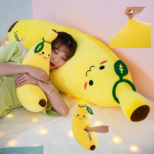 cpc Best Price popular Smiley face expression Yellow kawaii banana Fruit Doll pillow soft stuffed Long banana plush toy