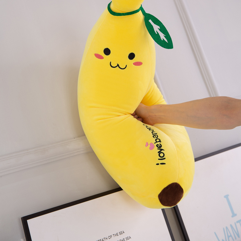 cpc Best Price popular Smiley face expression Yellow kawaii banana Fruit Doll pillow soft stuffed Long banana plush toy