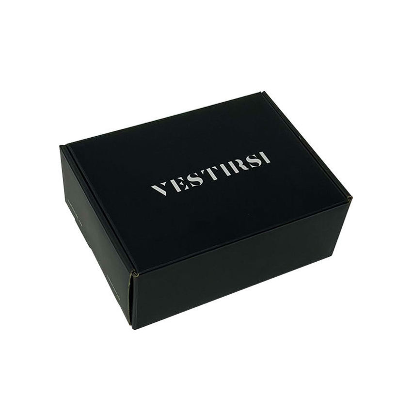 Eco Friendly gold foil clothes shoes gift paper Mailing Boxes Apparel custom mailer corrugated matte black box