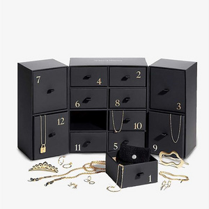 beauty custom logo handmade rigid cardboard packaging jewelry collection empty advent calendar