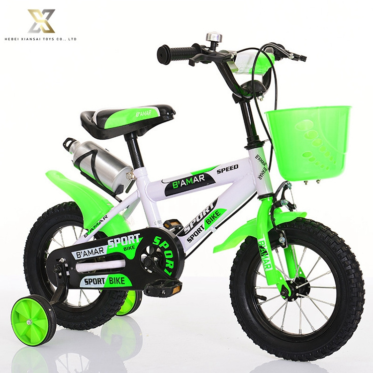 Sale High Quality 12 14 16 18 inch High Carbon Steel Kids Bike With Training Wheel and Basket Child Bicycle