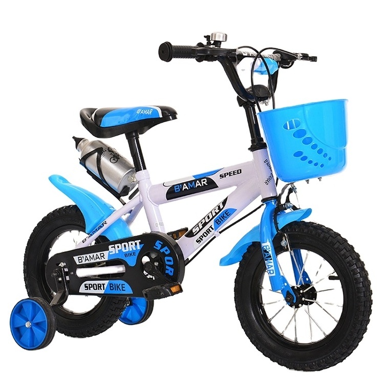 Sale High Quality 12 14 16 18 inch High Carbon Steel Kids Bike With Training Wheel and Basket Child Bicycle