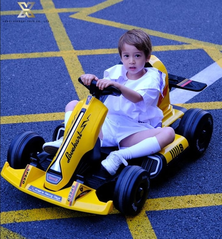 Hot-selling Child Electric Go Kart Red White Yellow Color Plastic with Music Led Light USB Power Battery baby car karts