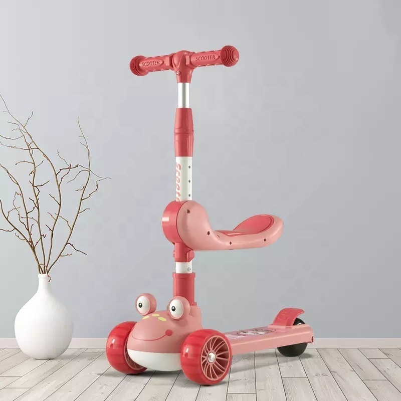 Children's 3-in-1 swing scooter with light and music to sit and ride/ Can be Customized Colorful fashion kids scooter