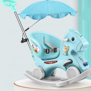 Good quality 2022 kids swing car slide car ride on toy with cool music and light horse duck dog elephant baby ride on car swing