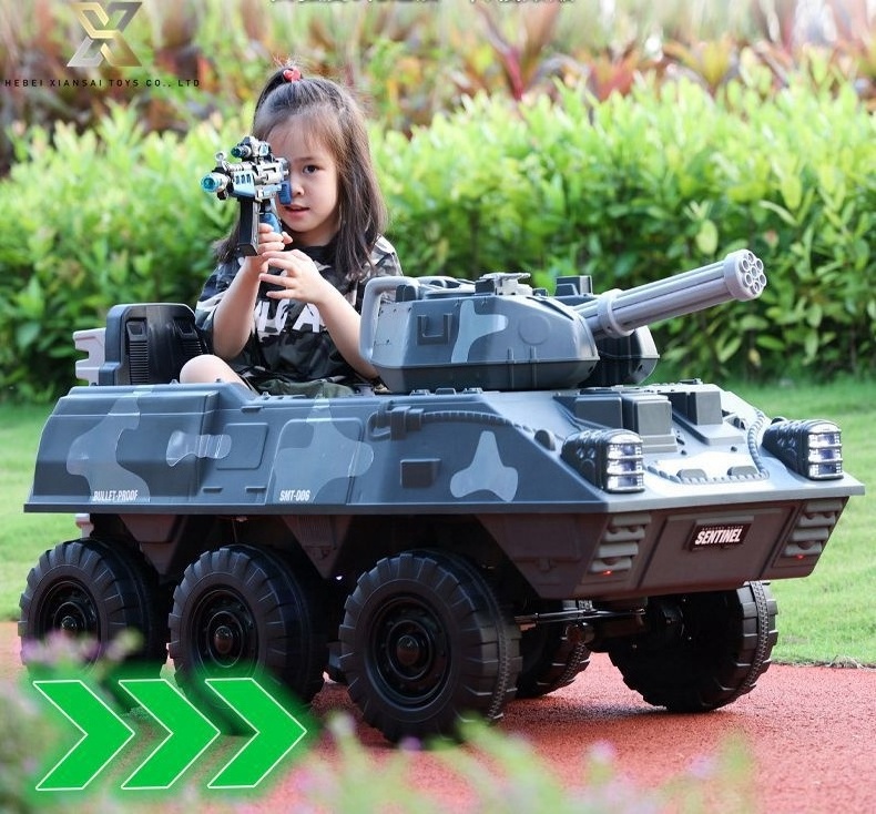 New design 12V battery powered kids electric tank car remote control children ride on car army tank for sale