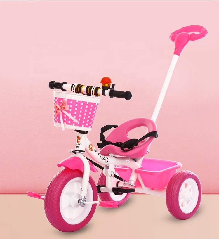 Hot-selling children tricycle with pedal three wheels baby car 3 in 1 kids tricycles factory wholesale price baby car handlebar