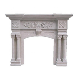 Sale modern design carved fireplace marble floor mantle indoor fireplace white marble fireplace