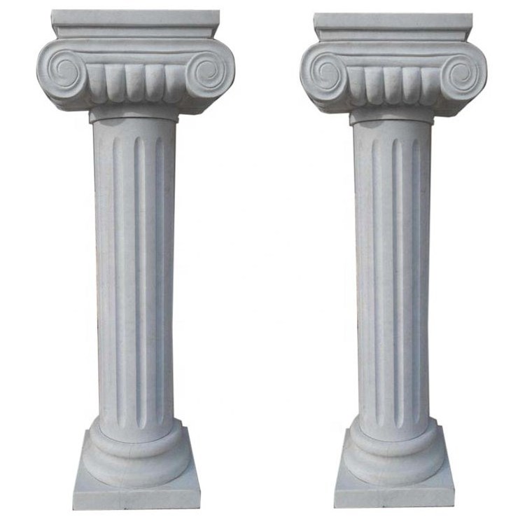 White gate decorative square roman pillar design