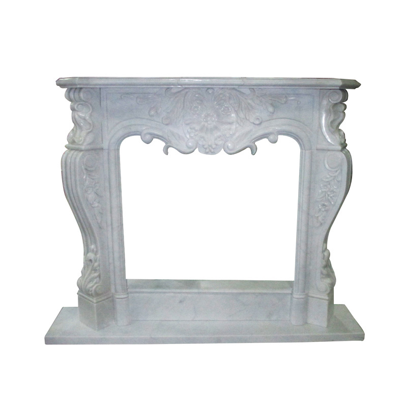 Sale modern design carved fireplace marble floor mantle indoor fireplace white marble fireplace