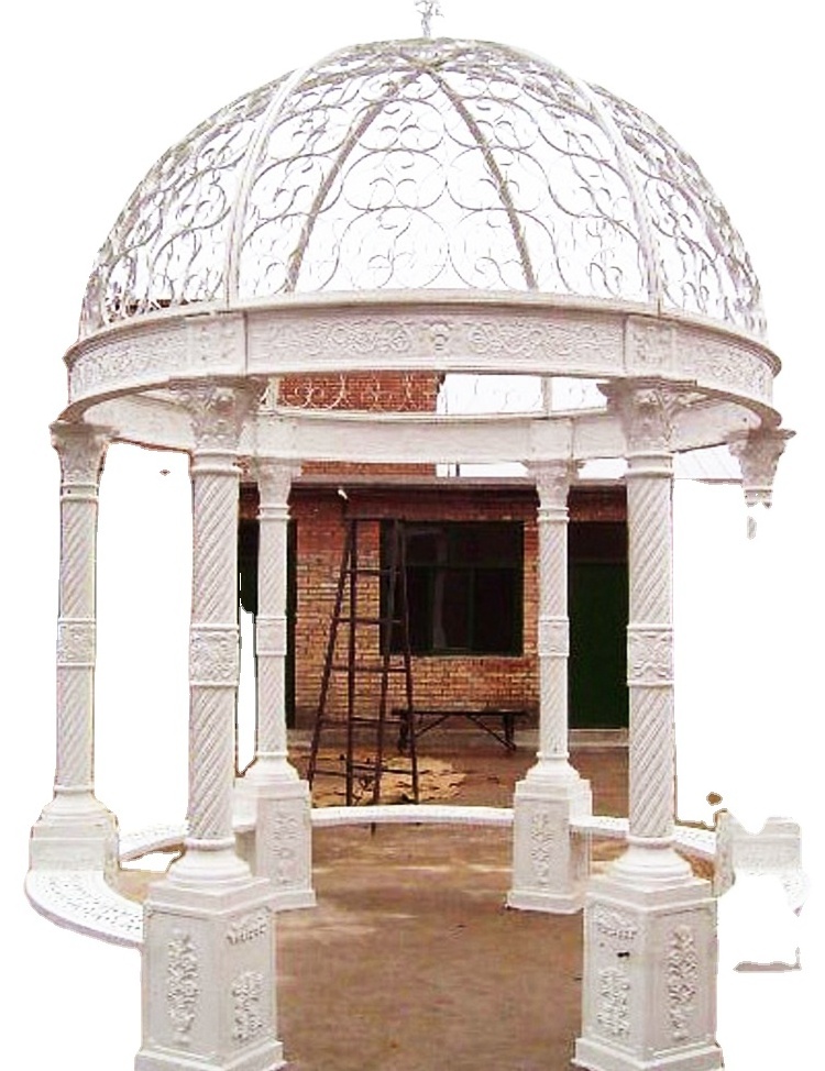 China cheap white marble outdoor garden gazebo pavilion 5953 White