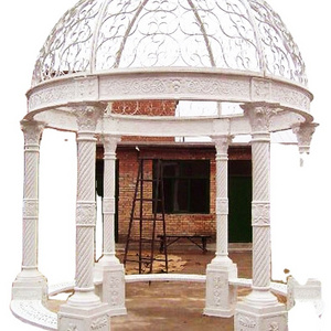 China cheap white marble outdoor garden gazebo pavilion 5953 White