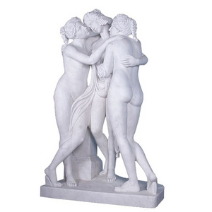 White the three graces marble statue