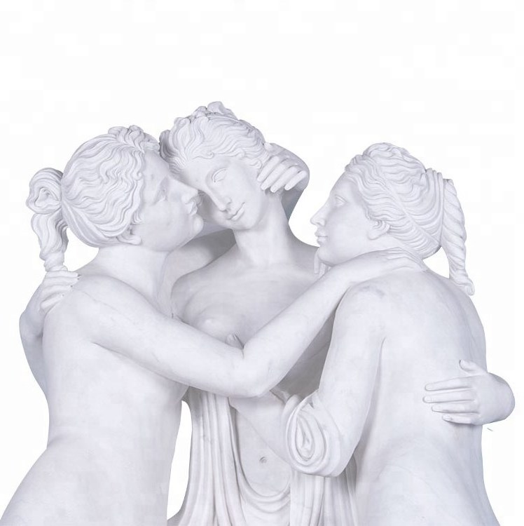 White the three graces marble statue