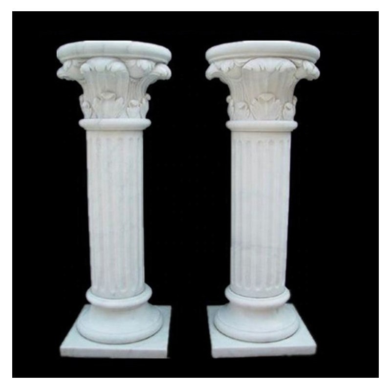 White gate decorative square roman pillar design