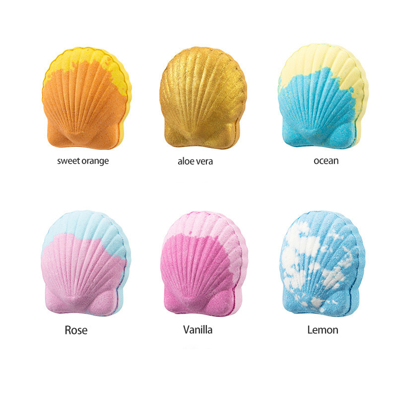 Ocean scallop bath ball 60g explosive essential oil bath ball bubble bomb shell salt bath ball