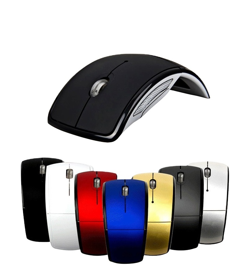 2.4G Wireless Optical Folding Mouse Customized Logo Optical USB Cordless Arc Mice For PC/Tablet/Mobile Phone