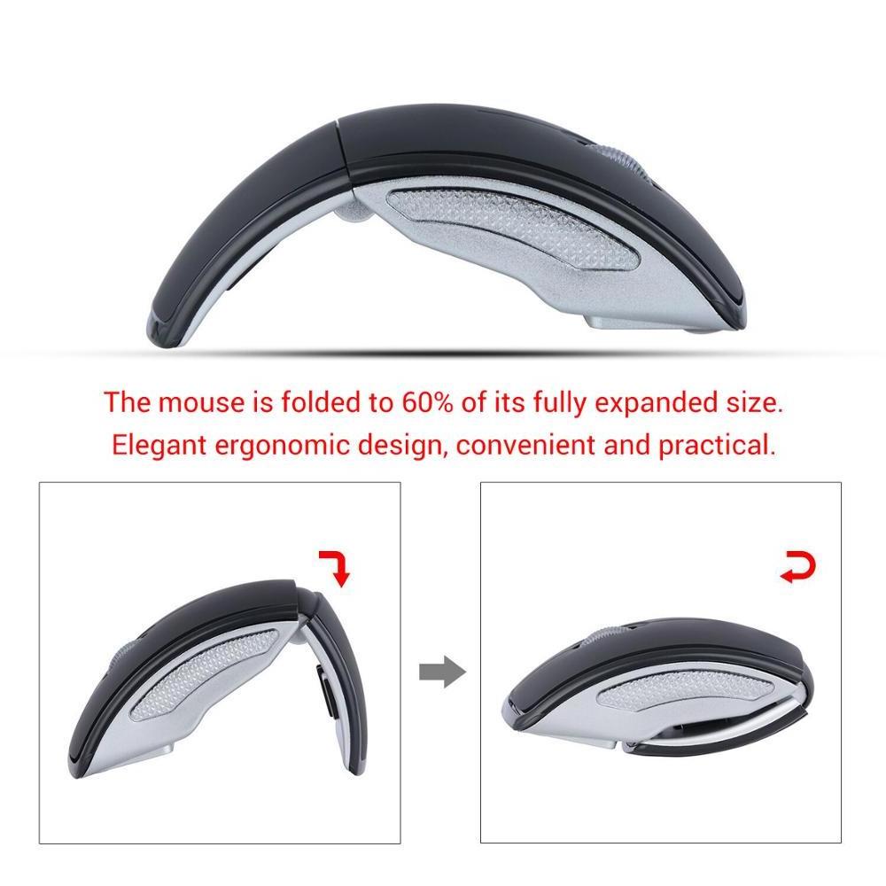 2.4G Dual Mode Wireless Optical Foldable Mouse Computer BT 5.0 Customized Logo USB Cordless Arc Mice