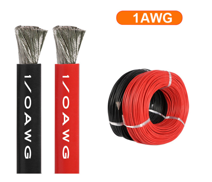 1/0 AWG Wire Soft Silicone Wire in Red or Black Cable AWG electrical wires