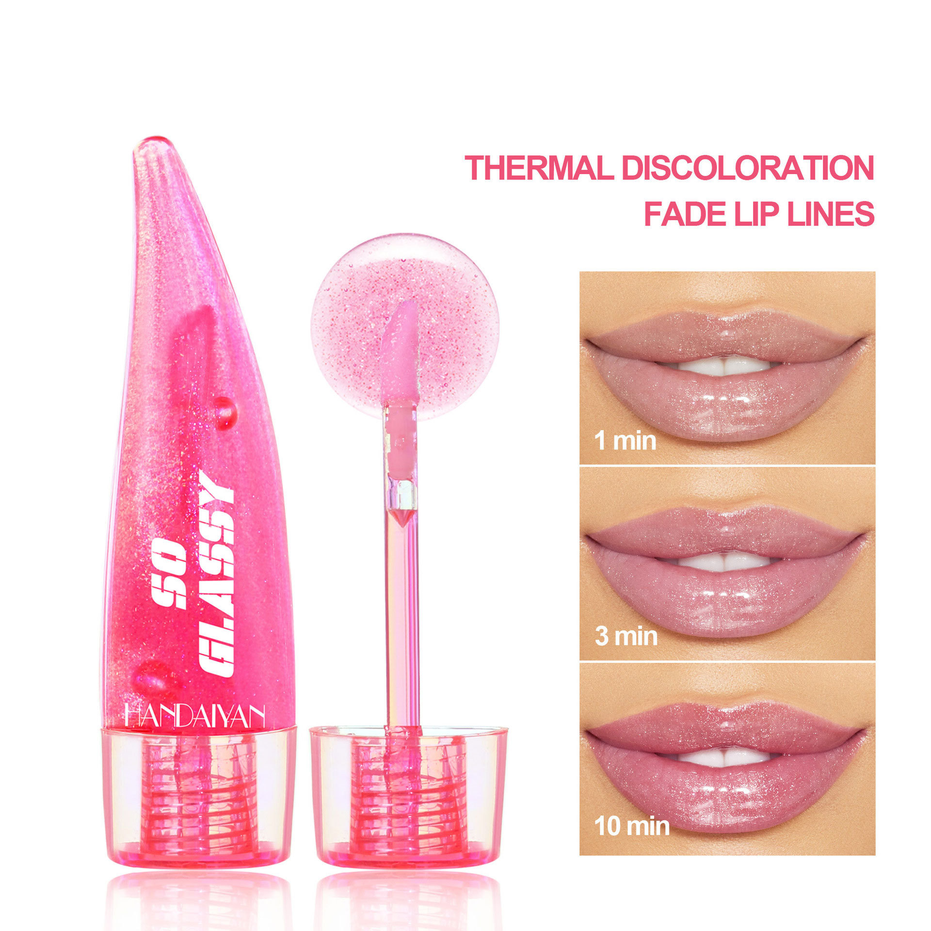 Private label 6pcs Colorful lip gloss, glass mirror Lip Honey, transparent color changing moisturizing pearlescent lip glaze