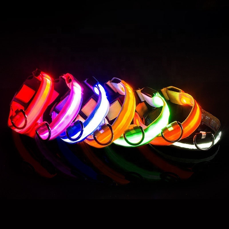 Factory Wholesale Light Up Dog Collar Manufacturers Customized Nylon Led Dog Collar