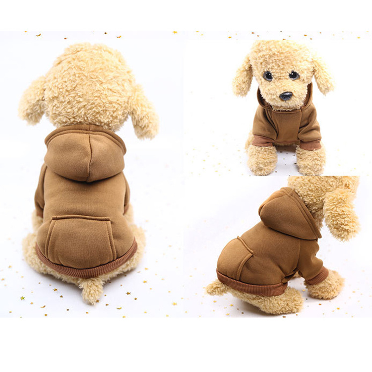 Hot Selling Polyester Hooded Sweater Teddy Small Dog Pet Cat Big Pocket Clothes