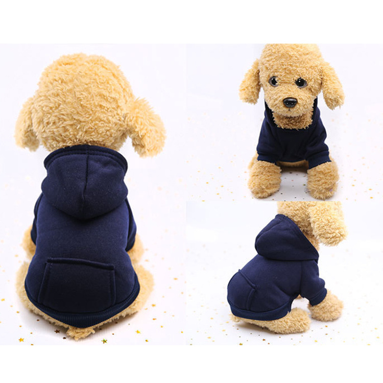 Hot Selling Polyester Hooded Sweater Teddy Small Dog Pet Cat Big Pocket Clothes