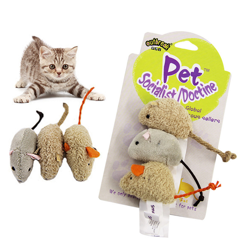 Pet Toy Catnip Mice Shape Cats Toys Stimulating Fun Engaging Play Plush Mouse Cat Chew Interactive Toy