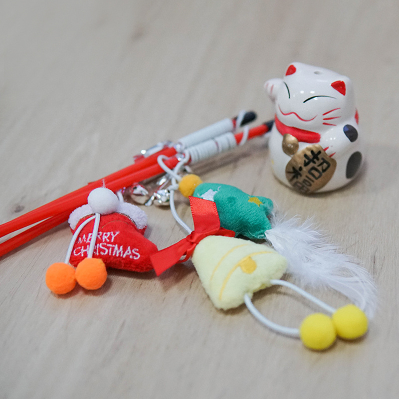 Best products customized acceptable cat toy fun soft feather interactive stick pet toys